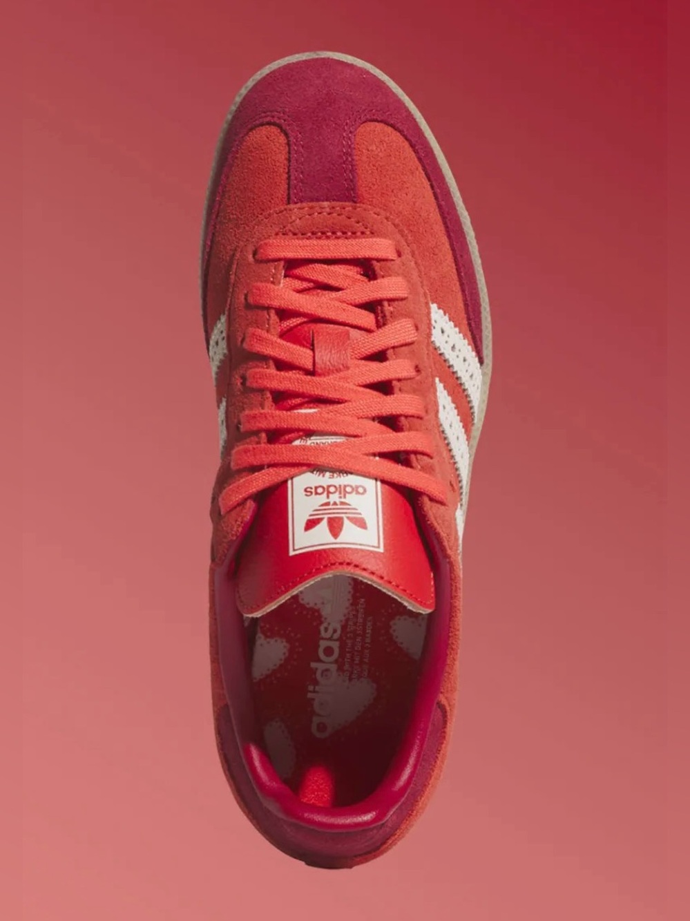 Adidas Grade School Samba - Valentine’s Day Red and White Suede, size 7 Junior